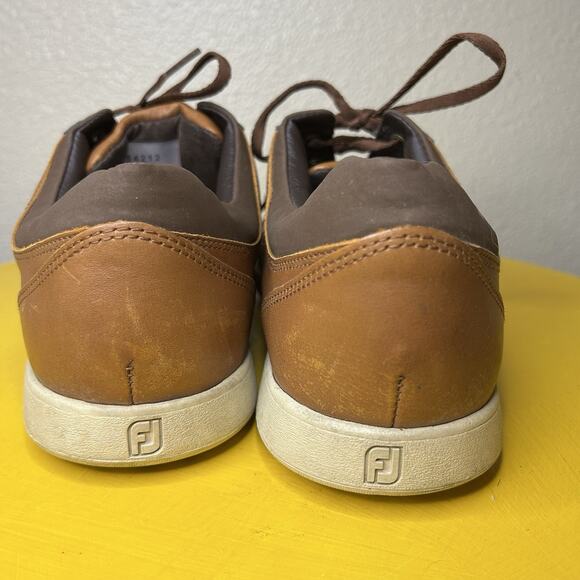 FootJoy FJ Contour Casual Mens 10 M Brown Leather 54222 Spikeless Golf Shoes - Picture 4 of 16